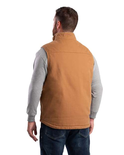 Berne Apparel V818 Men's Heartland Sherpa-Lined Washed Duck Vest