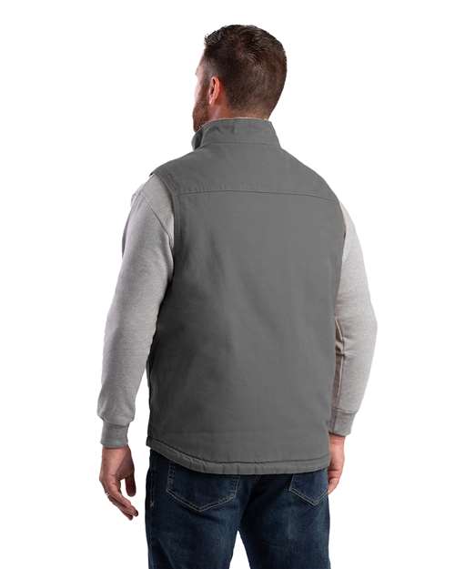 Berne Apparel V818 Men's Heartland Sherpa-Lined Washed Duck Vest