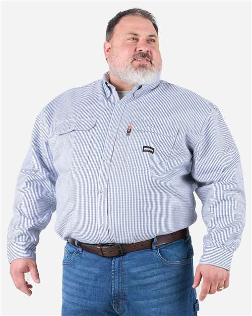 Berne Apparel FRSH21T Men's Tall Flame-Resistant Down Plaid Work Shirt