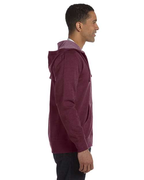 econscious EC5680 Unisex Heathered Full-Zip Hooded Sweatshirt