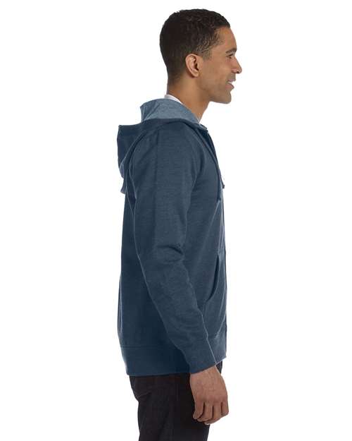 econscious EC5680 Unisex Heathered Full-Zip Hooded Sweatshirt