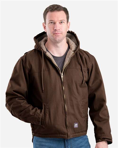 Berne Apparel HJ626 Men's Heartland Washed Duck Hooded Work Coat