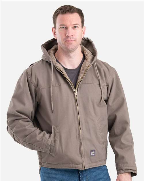 Berne Apparel HJ626 Men's Heartland Washed Duck Hooded Work Coat