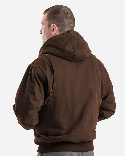 Berne Apparel HJ317 Men's Highland Flex180® Washed Duck Hooded Work Jacket