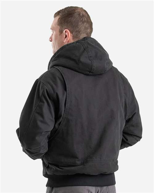 Berne Apparel HJ317 Men's Highland Flex180® Washed Duck Hooded Work Jacket