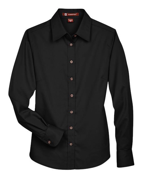 Harriton M500W Women's Easy Blend™ Twill Dress Shirt with Stain-Release
