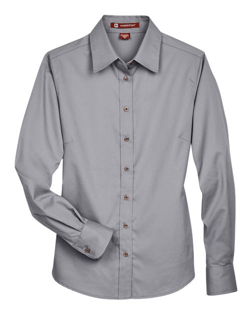 Harriton M500W Women's Easy Blend™ Twill Dress Shirt with Stain-Release