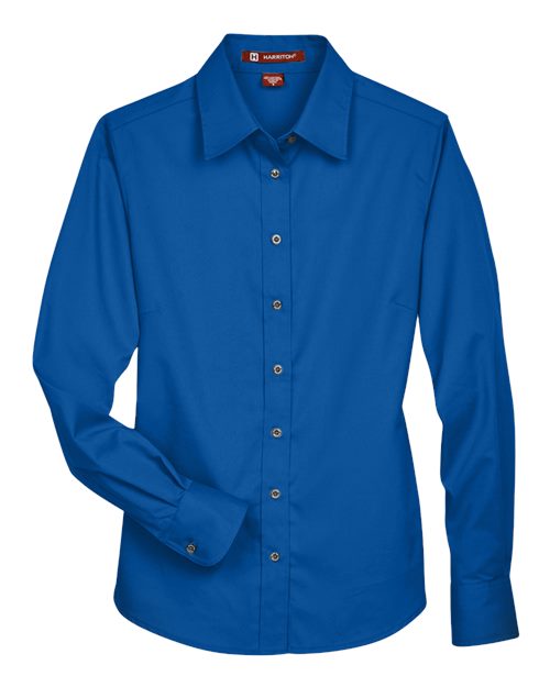 Harriton M500W Women's Easy Blend™ Twill Dress Shirt with Stain-Release