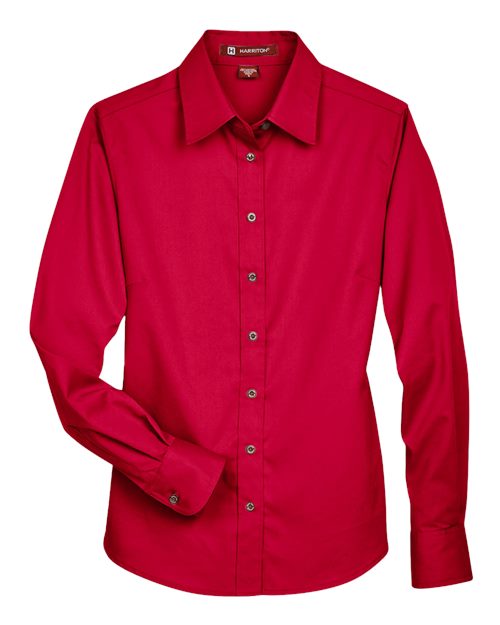 Harriton M500W Women's Easy Blend™ Twill Dress Shirt with Stain-Release