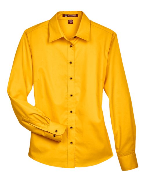 Harriton M500W Women's Easy Blend™ Twill Dress Shirt with Stain-Release