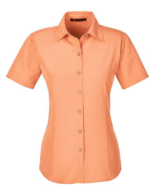 Harriton M560W Women's Barbados Textured Camp Shirt