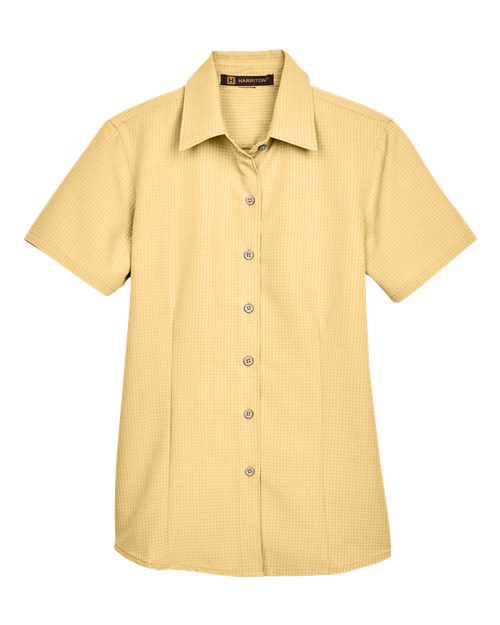 Harriton M560W Women's Barbados Textured Camp Shirt