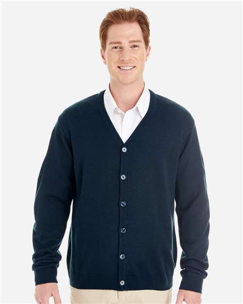 Harriton M425 Men's Pilbloc™ V-Neck Button Cardigan Sweater