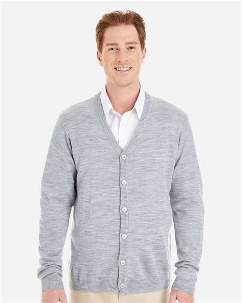 Harriton M425 Men's Pilbloc™ V-Neck Button Cardigan Sweater