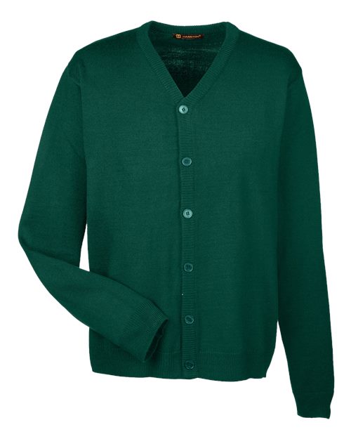 Harriton M425 Men's Pilbloc™ V-Neck Button Cardigan Sweater