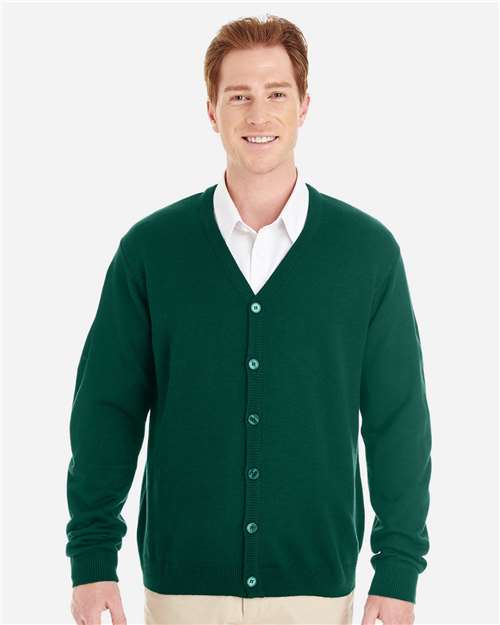 Harriton M425 Men's Pilbloc™ V-Neck Button Cardigan Sweater