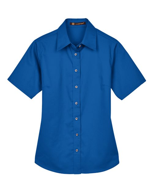 Harriton M500SW Women's Easy Blend™ Short Sleeve Twill Dress Shirt with Stain-Release