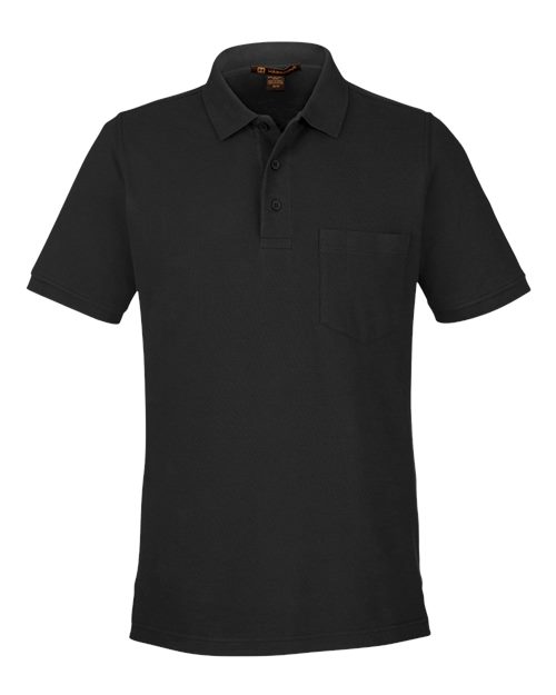 Harriton M205P Men's Valiant Cotton Snag Protect Pocket Polo
