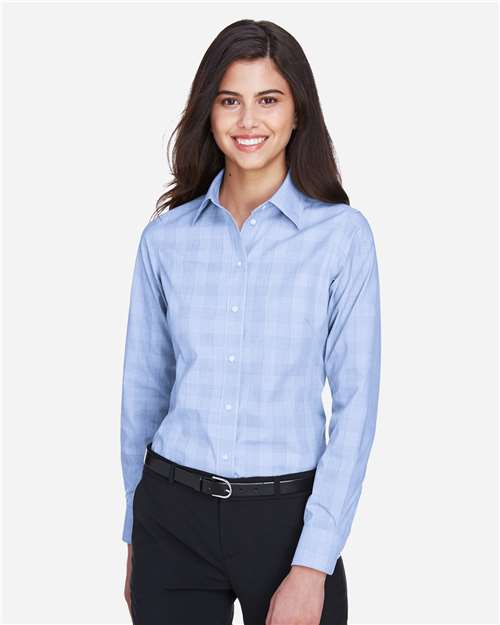Devon & Jones DG520W Women's Crown Collection® Glen Plaid Woven Dress Shirt