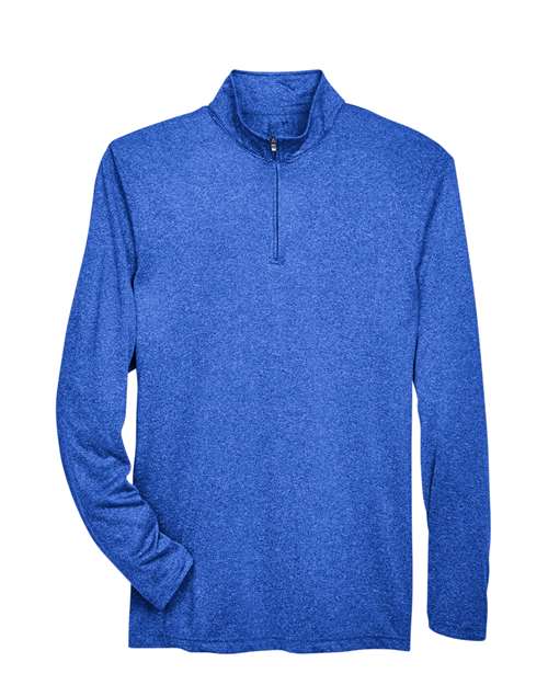 UltraClub 8618 Men's Cool & Dry Heathered Performance Quarter-Zip Pullover