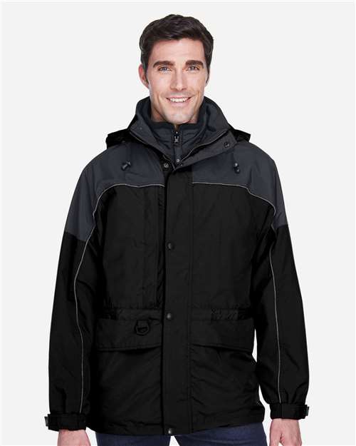North End 88006 Men's 3-in-1 Two-Tone Parka