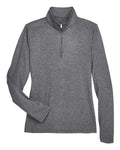 UltraClub 8618W Women's Cool & Dry Heathered Performance Quarter-Zip Pullover