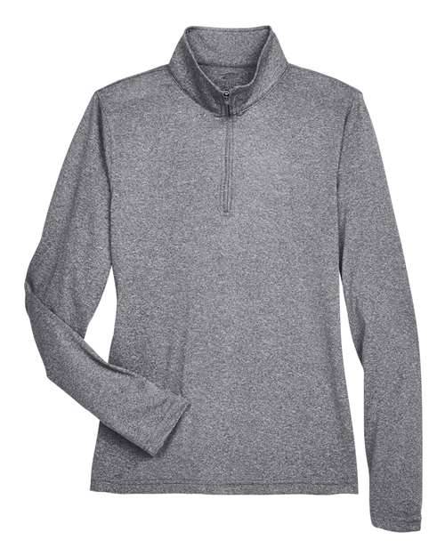UltraClub 8618W Women's Cool & Dry Heathered Performance Quarter-Zip Pullover