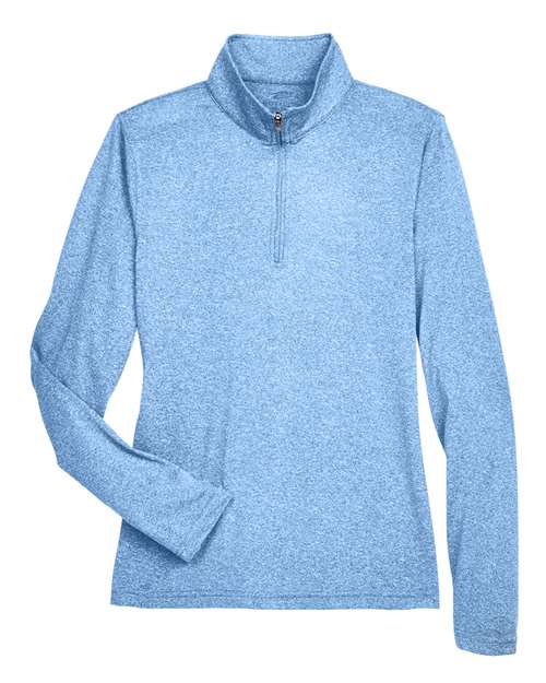 UltraClub 8618W Women's Cool & Dry Heathered Performance Quarter-Zip Pullover