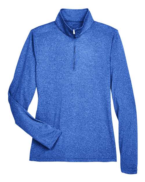 UltraClub 8618W Women's Cool & Dry Heathered Performance Quarter-Zip Pullover