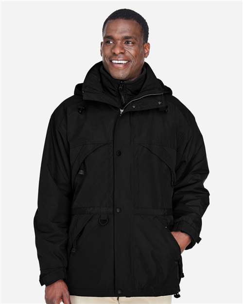 North End 88007 Men's 3-in-1 Parka with Dobby Trim