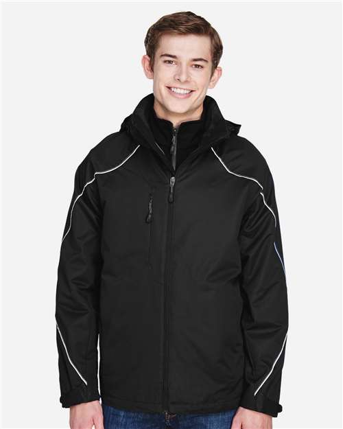 North End 88196 Men's Angle 3-In-1 Jacket with Bonded Fleece Liner
