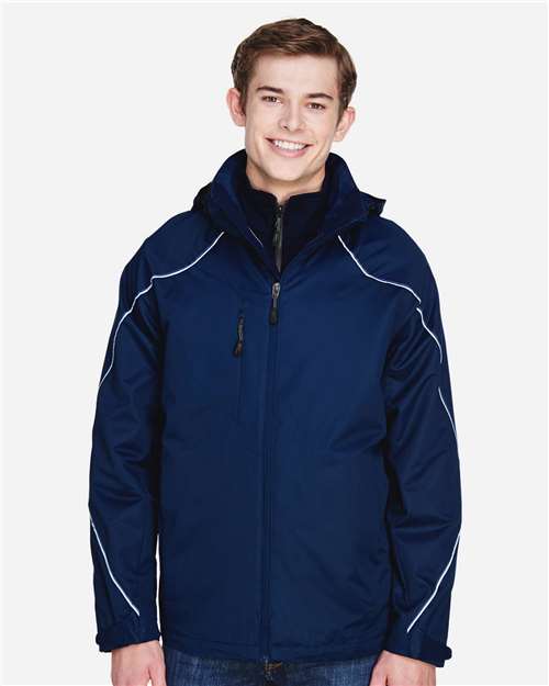 North End 88196 Men's Angle 3-In-1 Jacket with Bonded Fleece Liner
