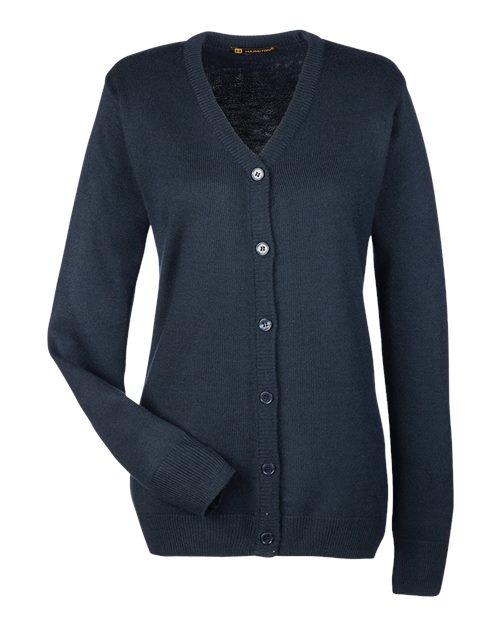 Harriton M425W Women's Pilbloc V-Neck Button Cardigan Sweater