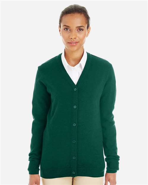 Harriton M425W Women's Pilbloc V-Neck Button Cardigan Sweater