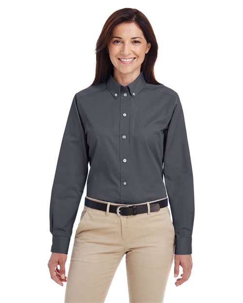 Harriton M581W Women's Foundation Cotton Twill Shirt with Teflon