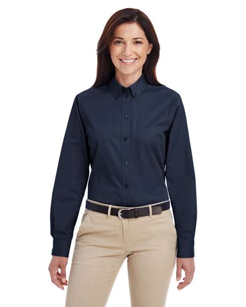 Harriton M581W Women's Foundation Cotton Twill Shirt with Teflon