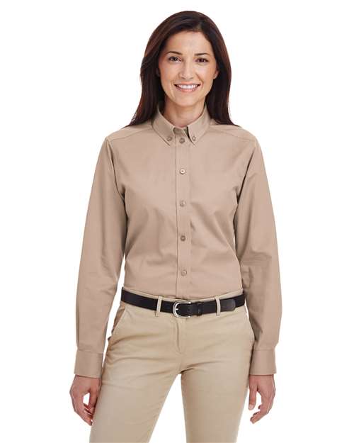 Harriton M581W Women's Foundation Cotton Twill Shirt with Teflon