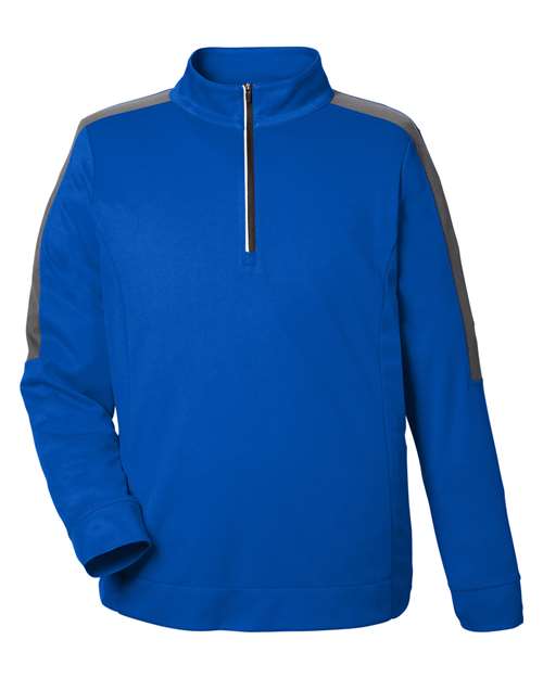 CORE365 CE404 Men's Market Snag Protect Mesh Colorblock Quarter-Zip Pullover