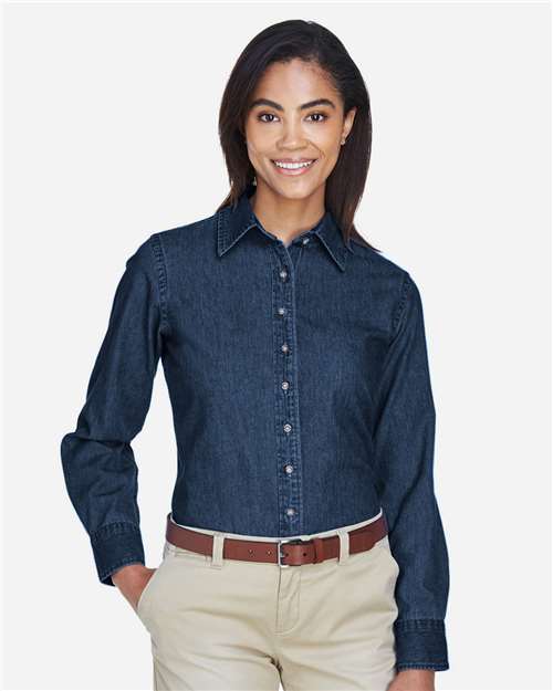 Harriton M550W Women's Denim Shirt