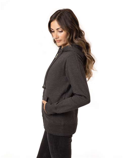 econscious EC4580 Women's Heathered Full-Zip Hooded Sweatshirt