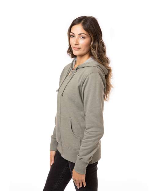 econscious EC4580 Women's Heathered Full-Zip Hooded Sweatshirt