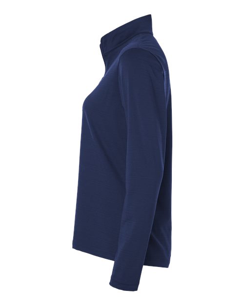 Adidas A709 Women's Textured Stripe Quarter-Zip Pullover