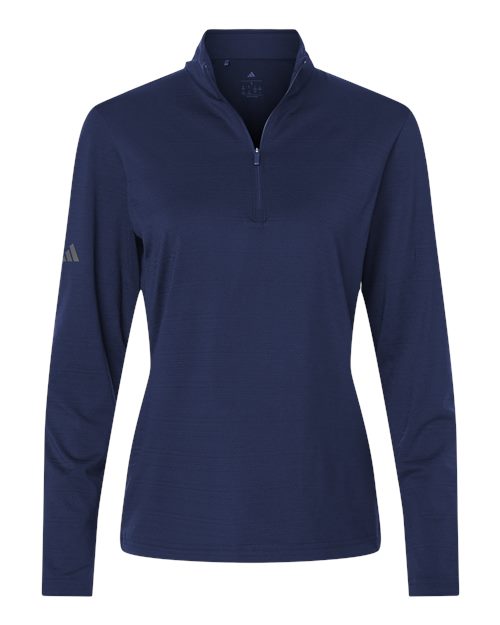 Adidas A709 Women's Textured Stripe Quarter-Zip Pullover