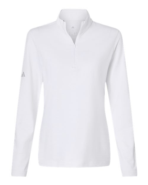 Adidas A709 Women's Textured Stripe Quarter-Zip Pullover