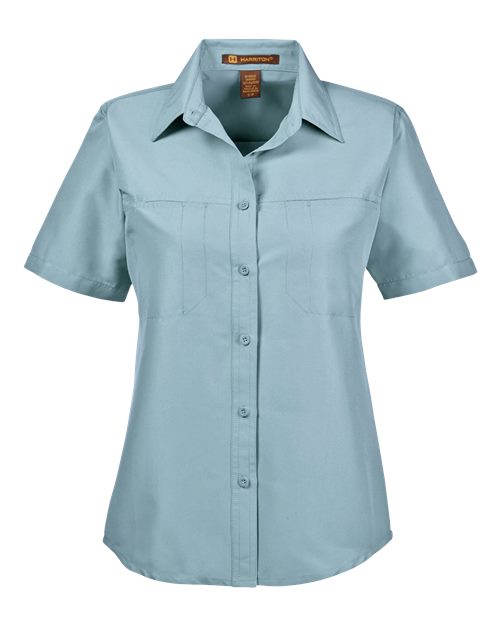 Harriton M580W Women's Key West Short Sleeve Performance Staff Shirt