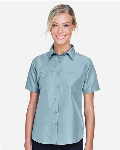 Harriton M580W Women's Key West Short Sleeve Performance Staff Shirt