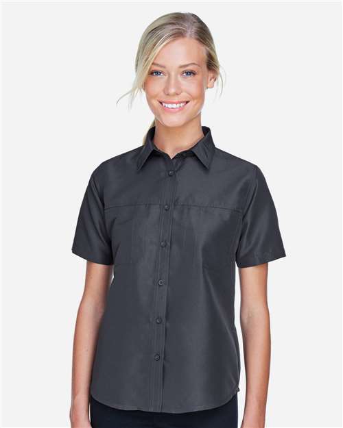 Harriton M580W Women's Key West Short Sleeve Performance Staff Shirt