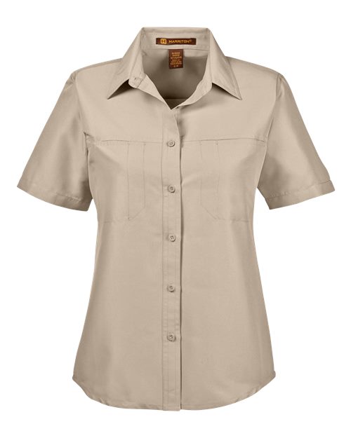 Harriton M580W Women's Key West Short Sleeve Performance Staff Shirt