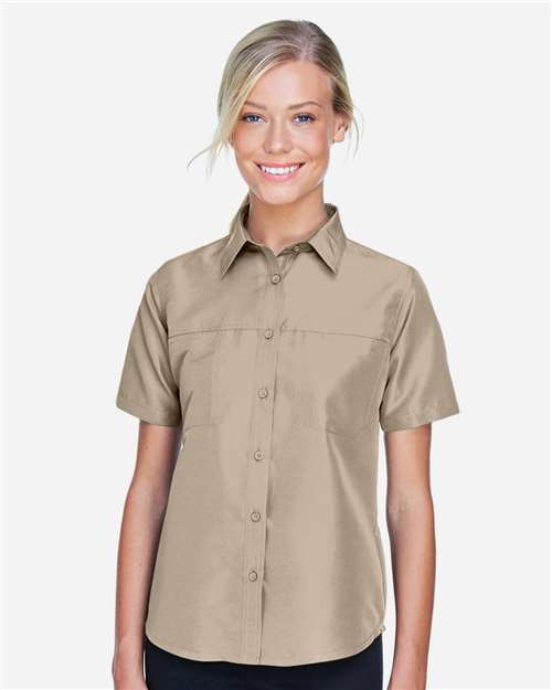 Harriton M580W Women's Key West Short Sleeve Performance Staff Shirt