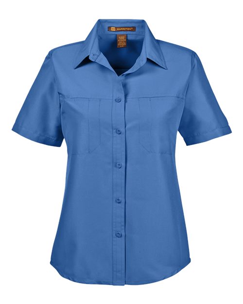 Harriton M580W Women's Key West Short Sleeve Performance Staff Shirt